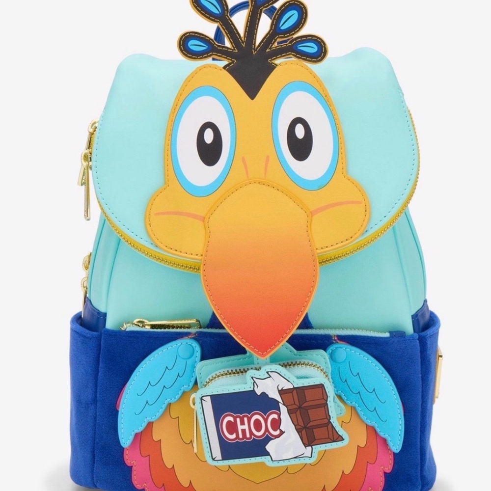 NWT Loungefly Disney Pixar Up Kevin Figural Mini Backpack.
